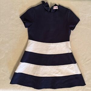 Il Gufo Girls blue and white striped size 3T dress